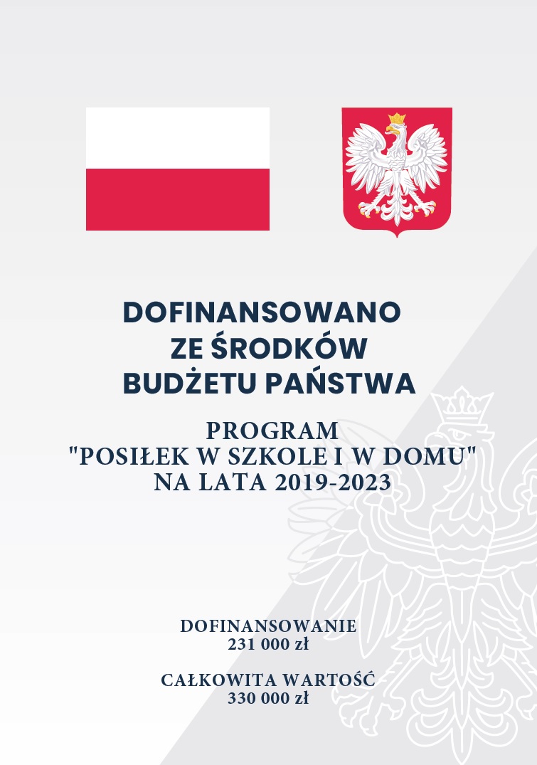 Miejski Ośrodek Pomocy Rodzinie w Tarnobrzegu realizuje wieloletni rządowy program „Posiłek w szkole i w domu” na lata 2019-2023